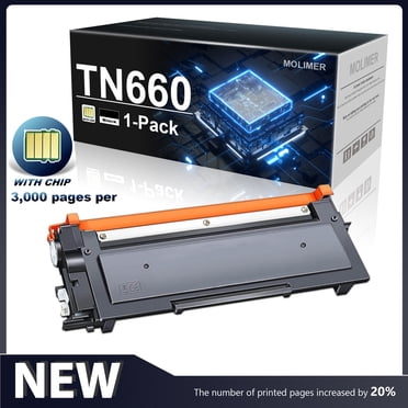 1-Pack TN660 Black High Yield Toner Cartridge Replacement For Brother Printers (3,000 Page Yield)