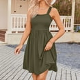 thumbnail image 1 of zanvin Womens Tops, Femmes Décontractée en Vrac Débardeur Robe de Plage de Poche Robe Sans Manches, Vert Armée, S, 1 of 1