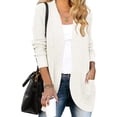 thumbnail image 1 of HAHDAXIA Womens Long Sleeve Open Front Waffle Chunky Knit Cardigan Sweater Outwear with Pockets, 1 of 6