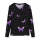thumbnail image 4 of Camisas Para Mujer Camisetas de Gran Tamaño Manga Larga Moda Casual Cuello en V Cómodo Impreso Top Camiseta Blusa Odeerbi ODB135457, 4 of 4