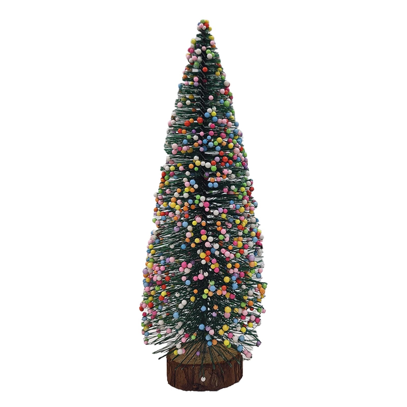 Clearance! Eqwljwe Desktop Miniature Christmas Trees Mini Pine Tree with Snow and Wood Base for Xmas Holiday Party Home Tabletop Decor, Size: Small