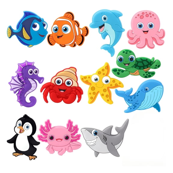 ACDANC 12PCS Fridge Magnets for Cute Vivid Ocean Animals Refrigerator Magnets Toys for Fridge Educational Present Full Back Magnetic Toddler Magnets