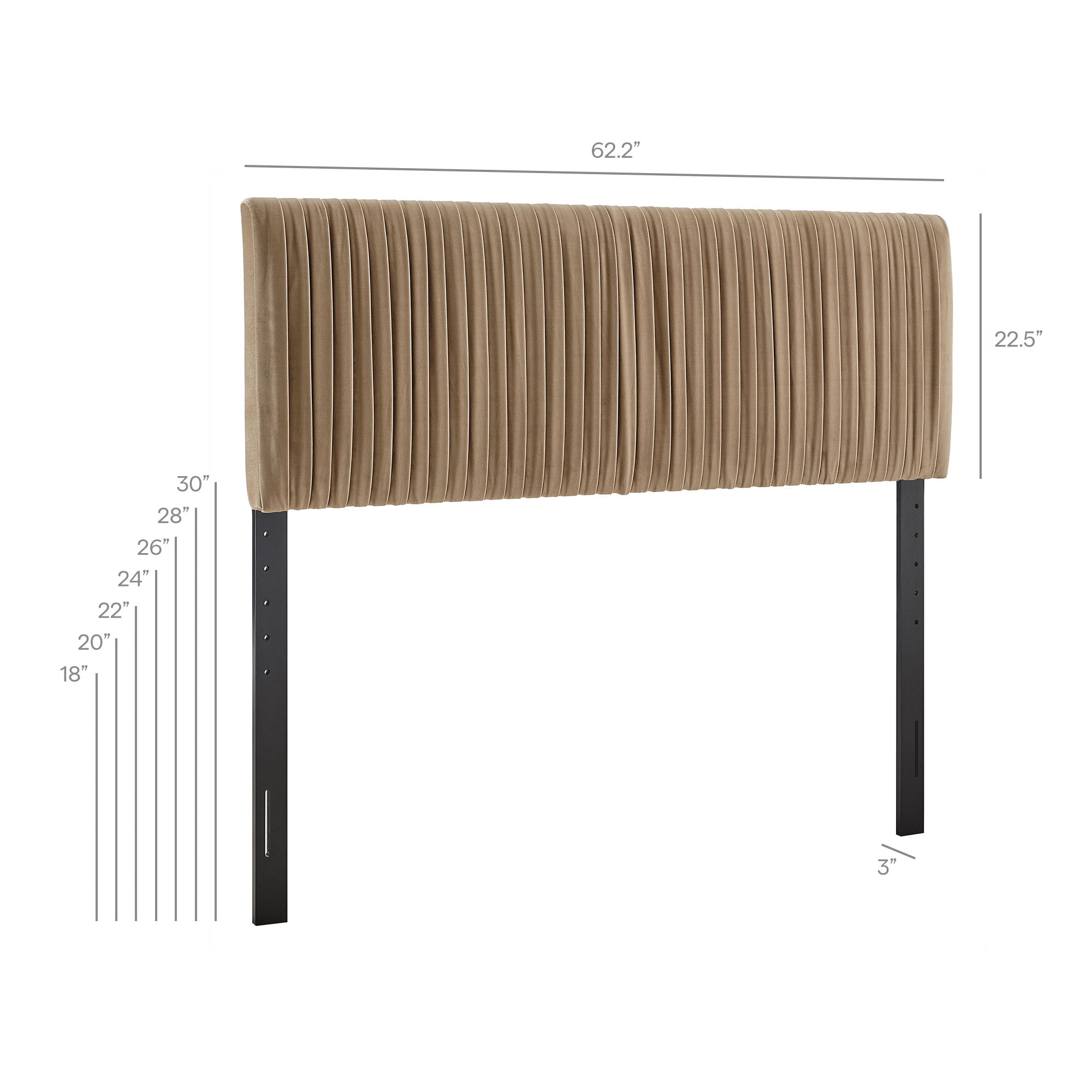 Eloise Stain-Resistant Performance Velvet Queen Headboard in Taupe
