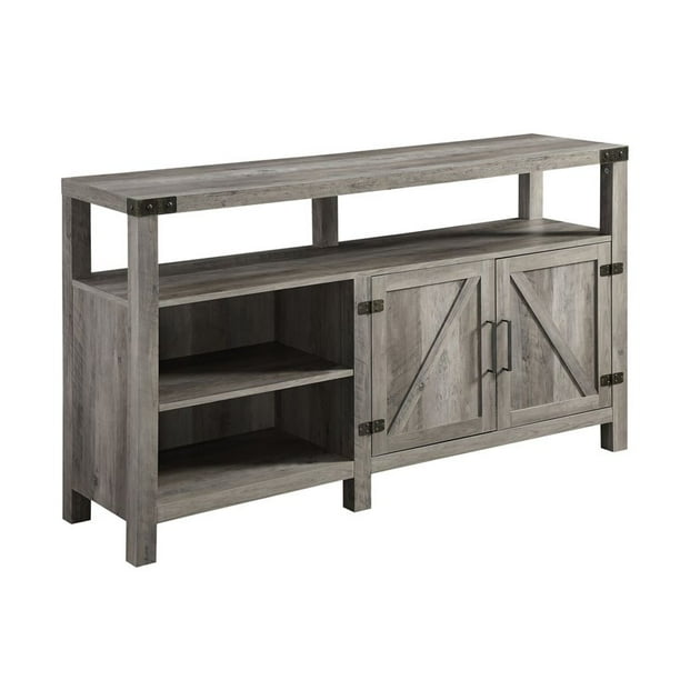 58" Barndoor Highboy TV Stand Console Grey Wash