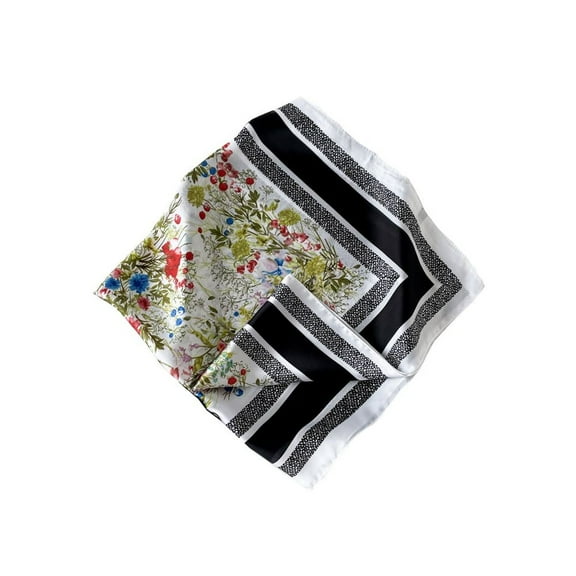 Defitshape Women's Elegant Bandana Comfy Scarf Casual Light Fall Breathable Convertible Spring Head Scarf Black One Size