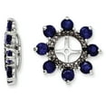 thumbnail image 1 of Sterling Silver Rhodium Created Sapphire & Black Sapphire Earring Jacket QJ114SEP, 1 of 2