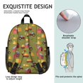 thumbnail image 5 of Tractor and Barns Green Pattern Backpack for School, Cute School Bag with Adjustable Shoulder Straps and Padded Back, 13.8"x11.4"x6", 5 of 5