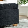 thumbnail image 4 of GZXS Large Storage Bench with Chenille Fabric, 60" Flip-Top Ottoman with Soft-Close Hinges, Wooden Legs, Modern End of Bed Bench for Bedroom/Entryway, Black, 4 of 9