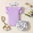 thumbnail image 3 of Mercatoo Girls Outfits Baby Girl Clothes Outfits Cotton Letter Print Romper Casual 3PCS Set Cute Teen Leggings, 3 of 8