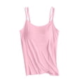 thumbnail image 4 of COMVALUE Built in Bra Tank Tops for Women Summer Casual Scoop Neck Spaghetti Straps Camisole Plus Size Athletic Workout Tops Pink for Size M, 4 of 4