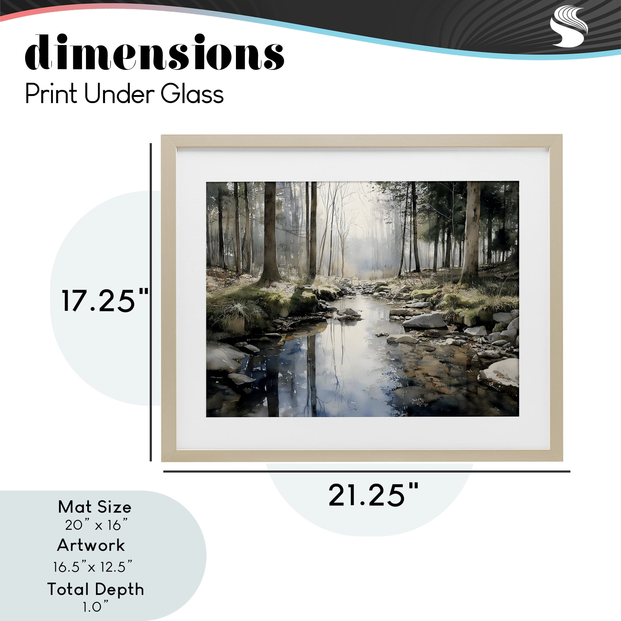 Stupell Industries Rock Creek in Morning Mist Birch Framed Print Under Glass, design by Franklyn Gregory