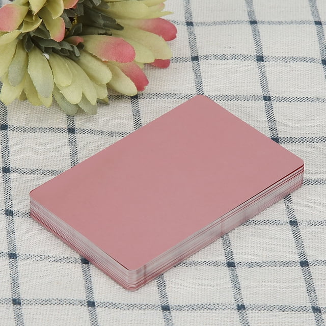 Business Card 50Pcs Aluminium Alloy Business Card Engraved Color Blank Name Cards Business AccessoriesRose Gold