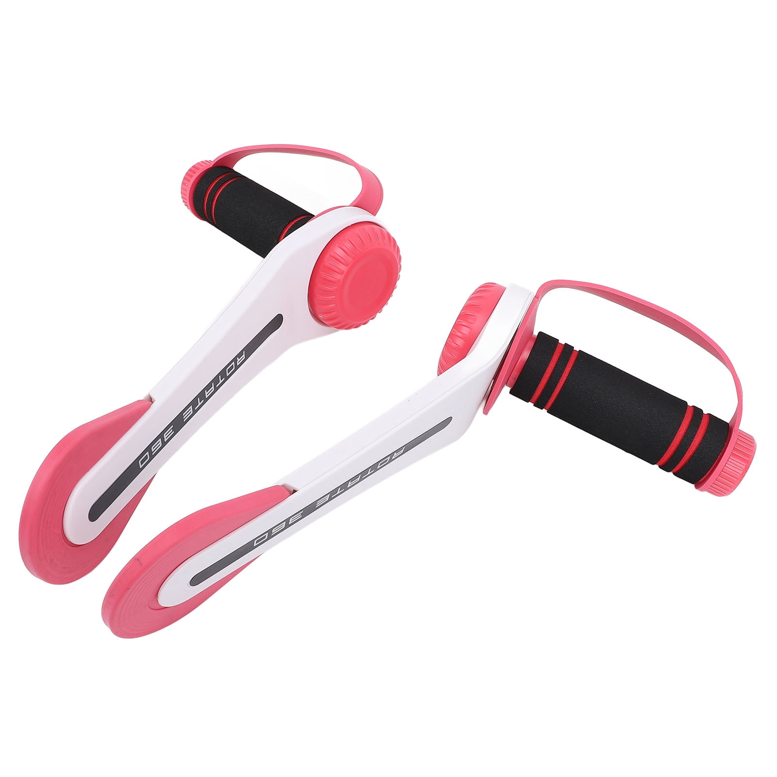 BIMZUC Women's Adjustable Hand Cranked Dumbbells Set Rotating Arm Muscle Training Fitness Equipment 12.60 inches / 32 cm (Pink/White)