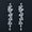 Silver Plated, variant on Dazzling White Silver Plated Cubic Zirconia Women Long Leaf Drop Tennis Earrings