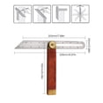 thumbnail image 2 of Escuadra falsa de carpintero, escuadra combinada de 20, transportador de ángulos de madera y metal, regla de tope de escuadra de carpintero, calibre de marcado ajustable, con función de bloqueo, 2 of 5