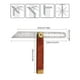 thumbnail image 2 of Escuadra falsa de carpintero, escuadra combinada de 20, transportador de ángulos de madera y metal, regla de tope de escuadra de carpintero, calibre de marcado ajustable, con función de bloqueo, 2 of 5