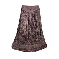 Mogul Womens Indian Skirt Velvet Touch Rayon A-LINE Boho Chic Hippy Gypsy Medieval Gothic Vintage Skirts
