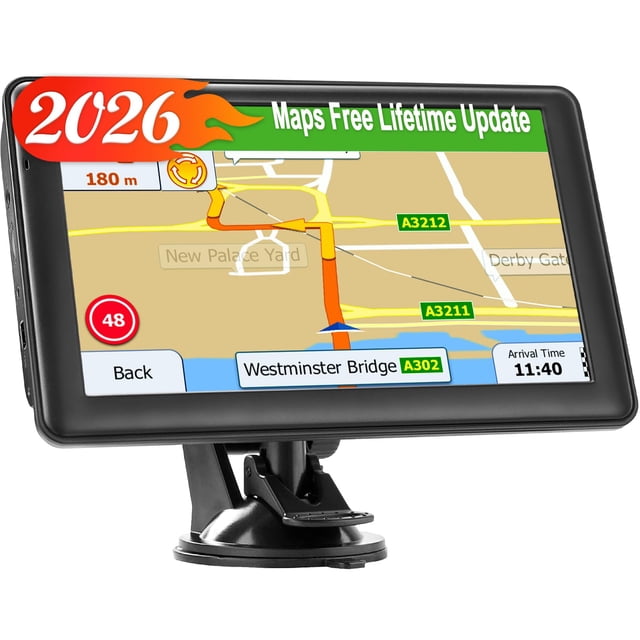 Navegador GPS LOVPOI de 7 pulgadas para camión y coche con 2026 Maps Lifetime