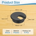 thumbnail image 2 of Desk Grommet 2", Plastic Desk Hole Cover Cable Grommet Cord Hole Cover Table Wire Organizer, Black 4 Pcs, 2 of 7