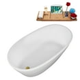thumbnail image 4 of 51" Streamline B-252-42-GLD Soaking Freestanding Tub and Tray With Internal Drain in Polished Gold, 4 of 10