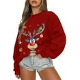 thumbnail image 1 of Chandails en Molleton Filles Noël Mode Décontractée Manches Longues Col Rond Imprimé Chandail en Molleton Dames Hauts Blouse Chandails à Capuchon Femmes Chandail en Liquidation, 1 of 2