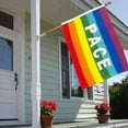 thumbnail image 3 of Outdoor Rainbow Peace Flag, Weatherproof Polyester, Rainbow Peace Letters Flag, Outdoor Banner Flag, 3 of 5