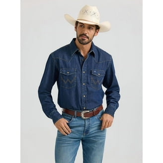 Wrangler Rugged Wear Basic Jeanshemd met zak, 1,5 m, basic jeanshemd met zak, voor heren, Denim, 3X tall Wrangler Rugged Wear Basic Jeanshemd met zak, 1,5 m, basic jeanshemd met zak, voor heren, Denim, 3X tall