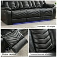 thumbnail image 5 of Manual Recliner Sofa Sets with Bass Speaker,Wireless Charger Faux Leather Manual Reclining Living Room Furniture Set, 5 of 9