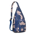 thumbnail image 1 of Spiritual Goth Sling Backpack - Moon Phase & Sun Print Crossbody Bag, Fashionable Aesthetic Design, 1 of 4