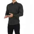 thumbnail image 4 of Camisa Slim Fit Hombre Manga Larga Casual Cuello Mao Lisa, 4 of 6
