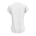 thumbnail image 5 of perfectbot Women Blouses Plain Cutout Short Sleeve V-Neck Summer Shirts Beach Vacation Fashion Outfits Size S-XXL, 5 of 5