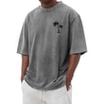 thumbnail image 2 of Oversized Tshirts for Men Summer Short Sleeve Crewneck Drop Shoulder Vintage Washed Distressed T-Shirts Beach Shirt, 2 of 5