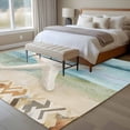 thumbnail image 4 of 6'x9' Area Rugs, Coastal Beach Indoor Outdoor Area Rug for Living Room Bedroom, Summer Retro Starfish Wave Washable Bathroom Rugs Kitchen Floor Carpet Mats Home Decor Aesthetic, 4 of 8