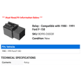 thumbnail image 2 of Relay - Compatible with 1980 - 1991 Ford F-150 1981 1982 1983 1984 1985 1986 1987 1988 1989 1990, 2 of 2