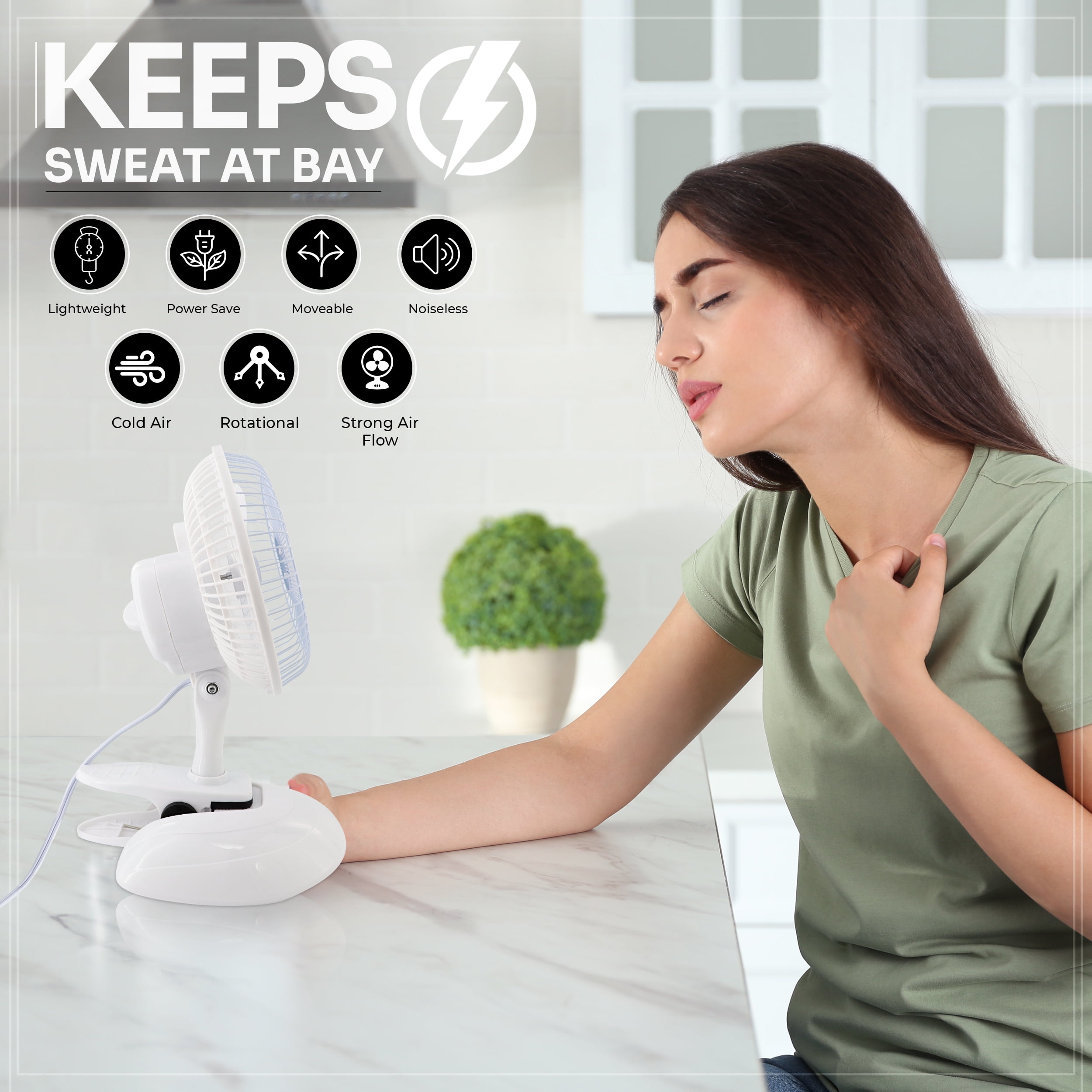 RAM-PRO 6 in 2-Speed Adjustable Tilt Clip-On Mini Fan