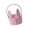 thumbnail image 5 of Esquirla Easter Woven Flower Basket Easter Decoration with Handle, Flower Girl Basket Easter Egg Basket for Party, Garden Pink, 5 of 8