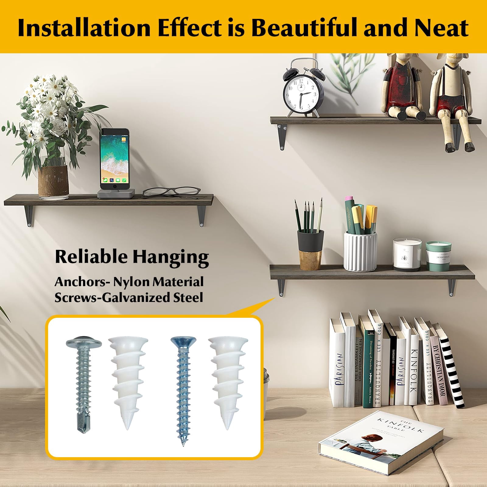 244Pcs Self Tapping Screws Drywall Anchors and Sheet Metal Screw Assortment,2 Size Kit for Installing Drywall, Wood,Metal Sheet Materials