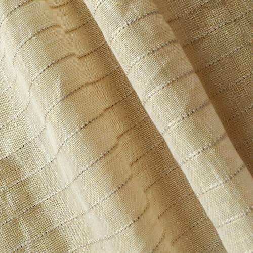 Pyramid Beige Semi Sheer Textured Stripe Drapery Fabric, Fabric By the