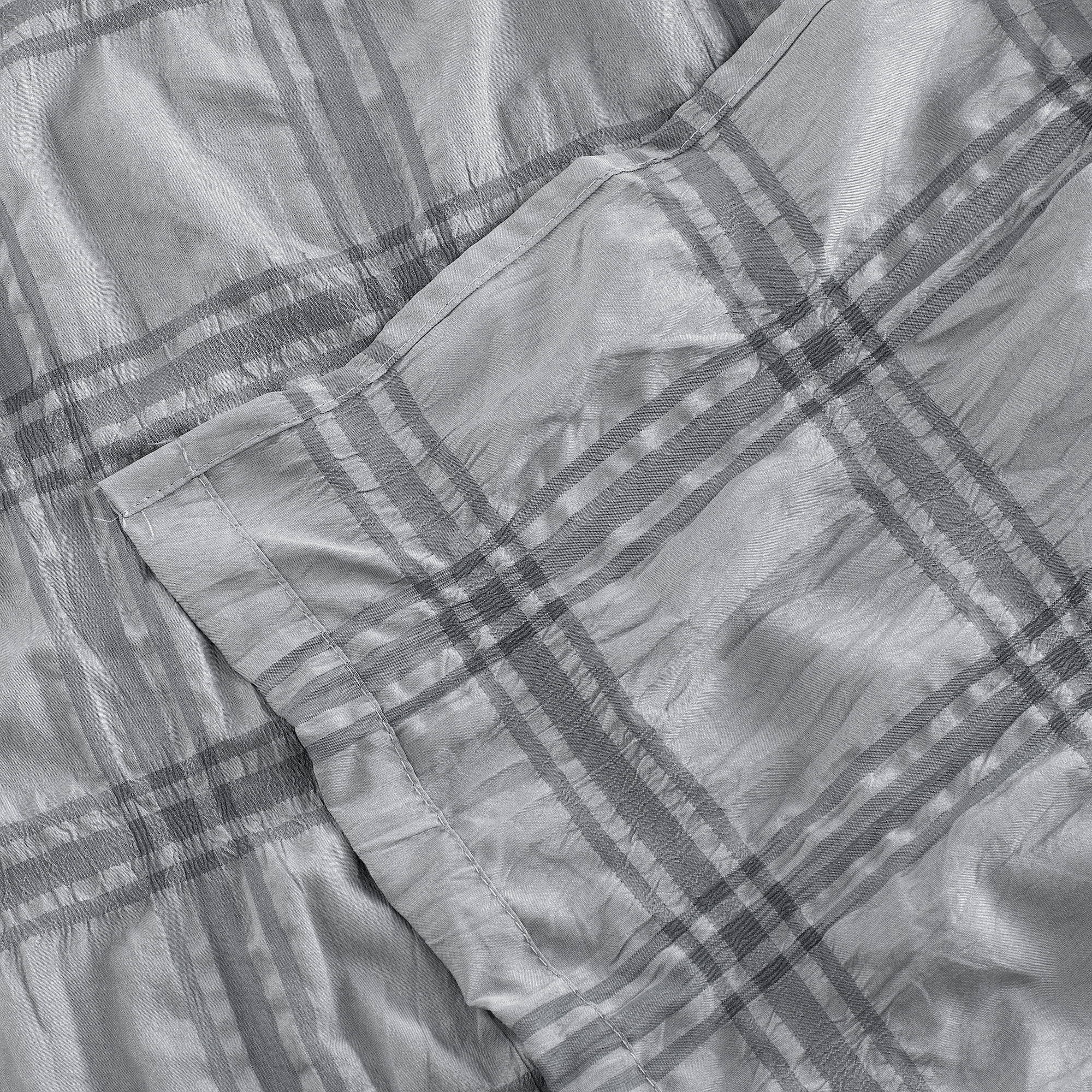 Dainty Home Crinkle Plaid Textured Embossed Weaved Plaid Designed Fabric Shower Curtain 70"W x 72"L in Gray