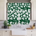 thumbnail image 3 of Kitchen Window Curtains Valance and Tier Set, St. Patrick's Day Shamrock Rod Pocket Tier Curtain Valance Set, White Lucky Leaves on Green Light Filtering Cafe Curtains for Bedroom Living Room, 3 of 9