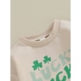 thumbnail image 6 of Bslissey Baby Girls Boys Sweatshirt Romper Long Sleeve Letter Clover Print Bodysuit Newborn Infant Casual Jumpsuit Ireland Festival Clothes 3M 6M 12M 18M, 6 of 9