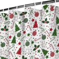 thumbnail image 3 of White Christmas Tree and Ornament Pattern Shower Curtain 72"x84" ,Bathroom Decorative Shower Curtains Set with 12 Hooks,Modern Waterproof Washable Shower Curtain, 3 of 6