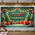 thumbnail image 6 of Decorative Design Christmas Banner Festive Red Merry Christmas Ornament Holiday Display for Christmas Party Indoor Decoration Event Celebration, 6 of 9