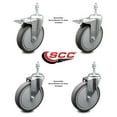 thumbnail image 2 of 6 Inch Thermoplastic Rubber Swivel 3/8 Inch Stem Caster Set 2 Total Lock Brake, 2 of 2