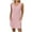 Pink, variant on Lenpel Women's Sleeveless Mini Dress Summer Casual V Neck Striped Textured Tank Dress Tunic Short Dress with Pockets