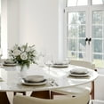 thumbnail image 5 of FHKJ HOME 60" Modern Round Dining Table for 6, Glossy White Sintered Stone Top, 5 of 6