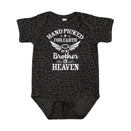 

Inktastic Handpicked for Earth by My Brother in Heaven Angel Wings Gift Baby Boy or Baby Girl Bodysuit
