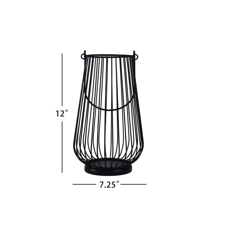 Mainstays Black Metal Wire Candle Lantern, 12-Inch photo 2