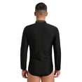 thumbnail image 2 of Alvivi Mens Shiny Rhinestone Deep V Neck Latin Tango Dance Shirt Leotard Ballroom Dance Costume Black M, 2 of 7
