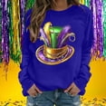thumbnail image 2 of Sexlip Womens Long Sleeve Sweatshirt Jester Hat Print Design Soft Fabric Comfortable Silhouette for Daily Use Blue XL, 2 of 6